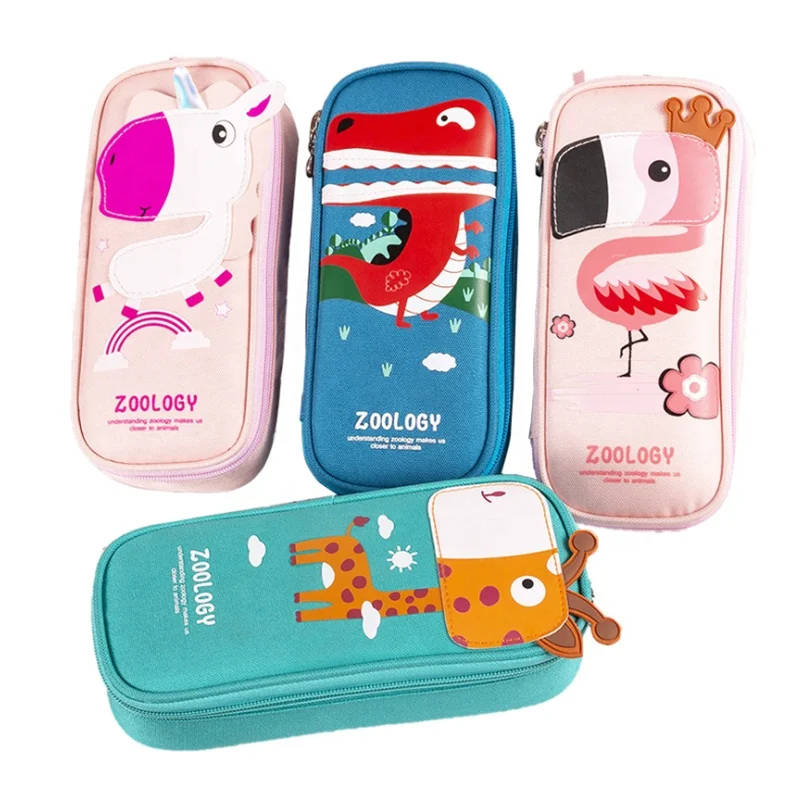 cartoon pencil pouch school pencil case with zipper with big