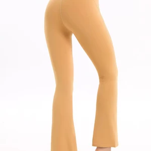 Butter Soft High Waist Nylon Athletic Yoga Pants Gym Fitness Workout Yoga Flared Leggings for Women