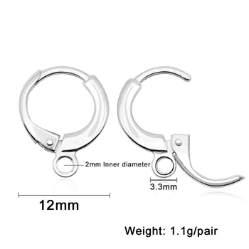 Custom Jewelry DIY 925 Sterling Silver Hoop Huggie Earrings Making Finding Accessories Component leverback
