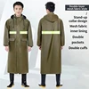 Olive green-Gadine-Double layer+2 Pockets-Double brim