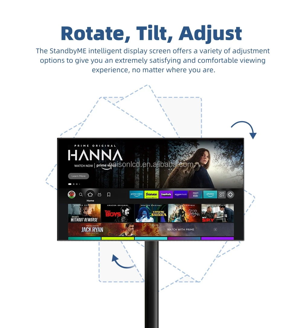 21.5 inch smart tv support 1920x1080 screen floor  digital stand moving TV Digital signage and display LCD advertising display manufacture