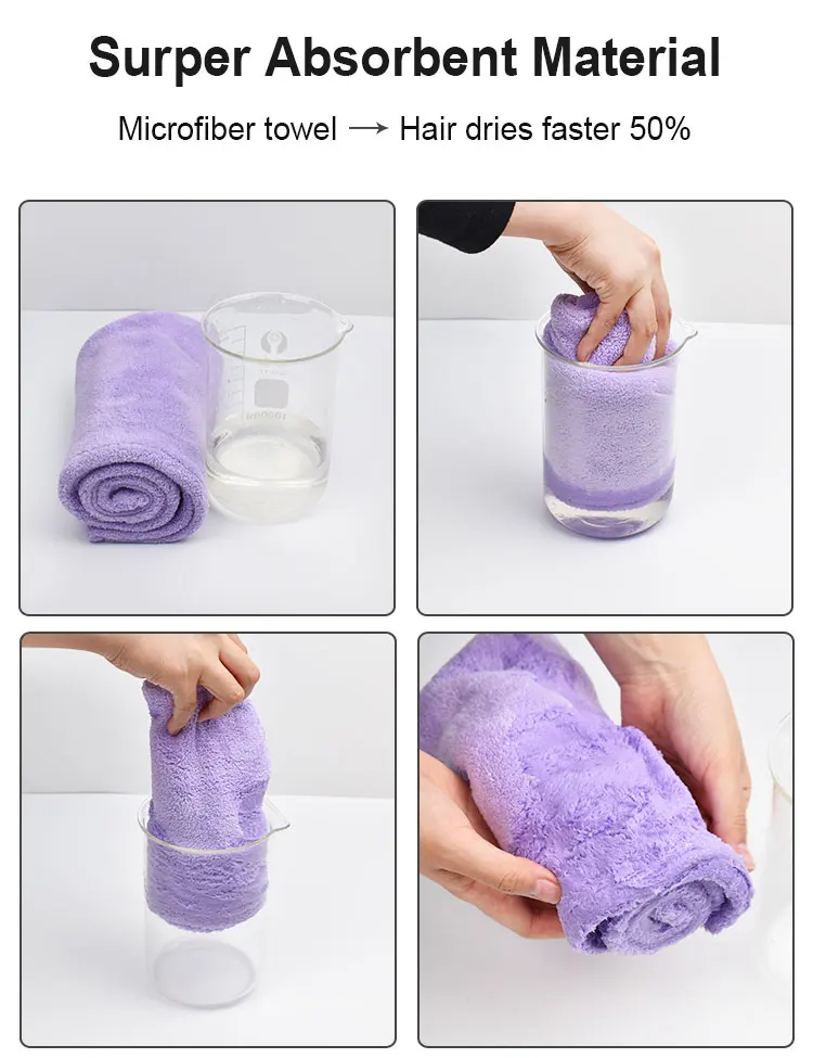 High Quality Microfiber Wrap Hair Towel For Curly Hair After Shower