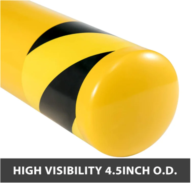 Customized durable street warning barrier yellow steel metal road safety bollard