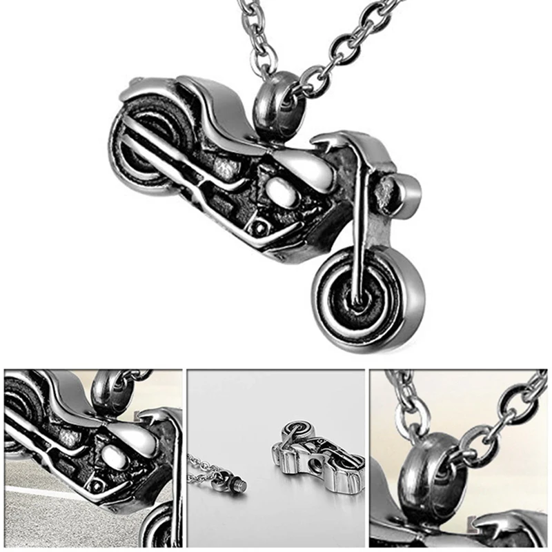 Cool Design Keepsake Urns Motorcycle Pendant Memorial Ash Urn Necklace Keepsake Necklaces Jewelry For Man Boy Women Gifts