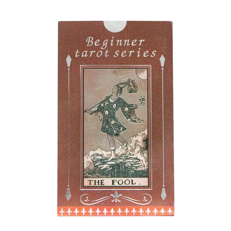 High Quality Plastic Oracle Waterproof Board Game Astrology Gift Gold Tarot Cards With Guide Book