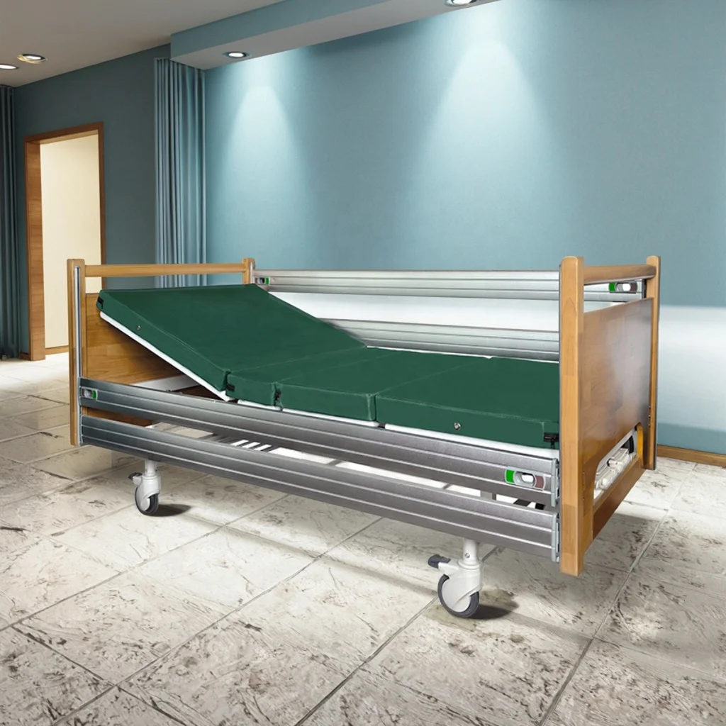 Manual Adjustable Foldable Modern Hospital Bed with Aluminum Rails for Hotel and Medical Use 4