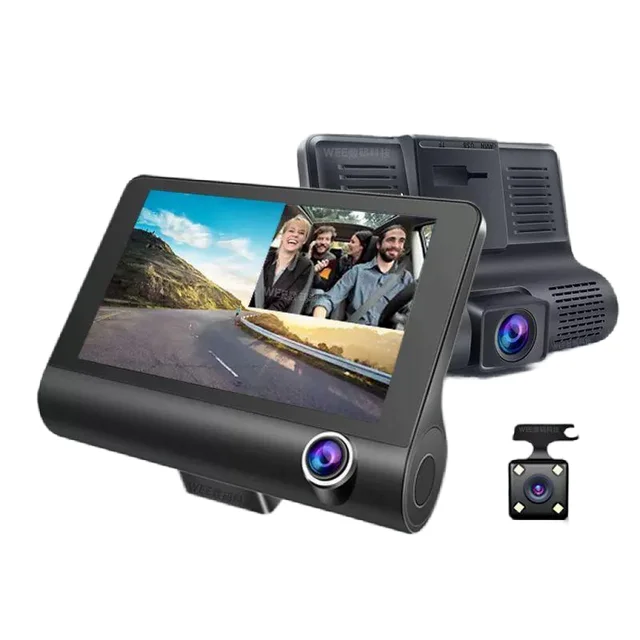 Factory price FactSmart Dash Cam with Full HD Rear View Camera and 4inch Wide Angle LCD Colour Screen
