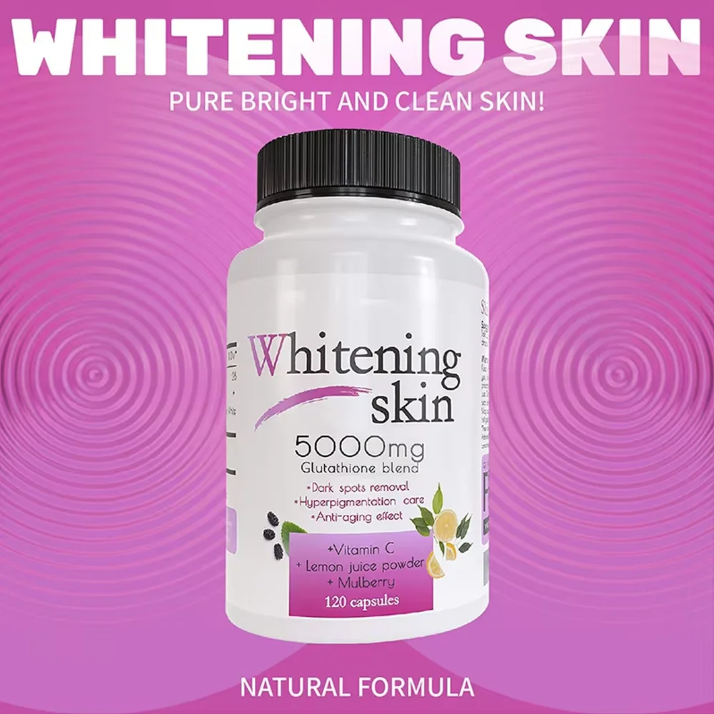 whitening skin 5000mg glutathione blend Wholesale Price Glow Supplements Oem Skin Supplements Gluta Thione 120 Collagen Capsule Hot Sale Glutathione 1000mg 1200mg