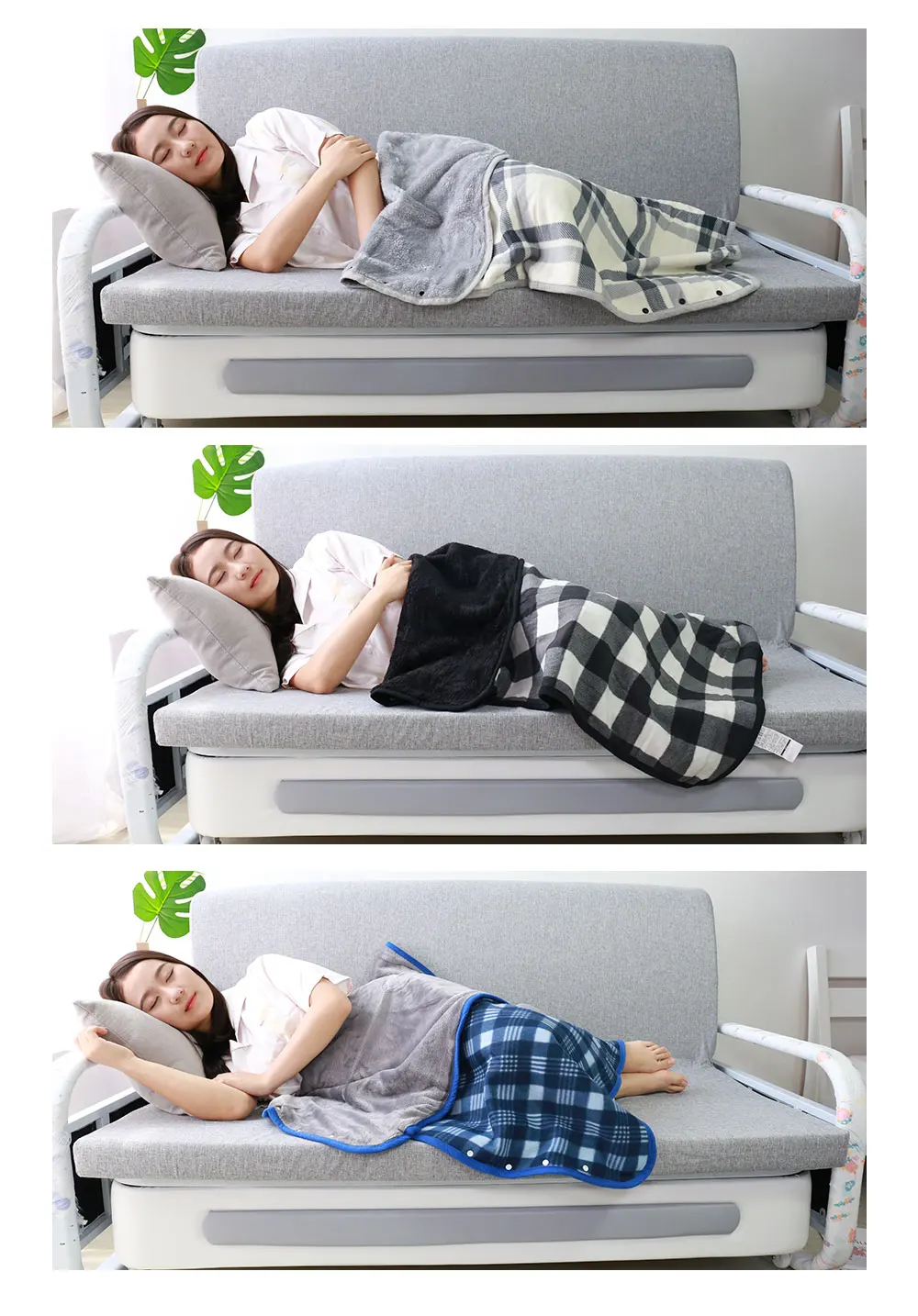 Washable 524vdc Safe Heated Throw Blanket Airplane Office Home Electric Blanket Double Size