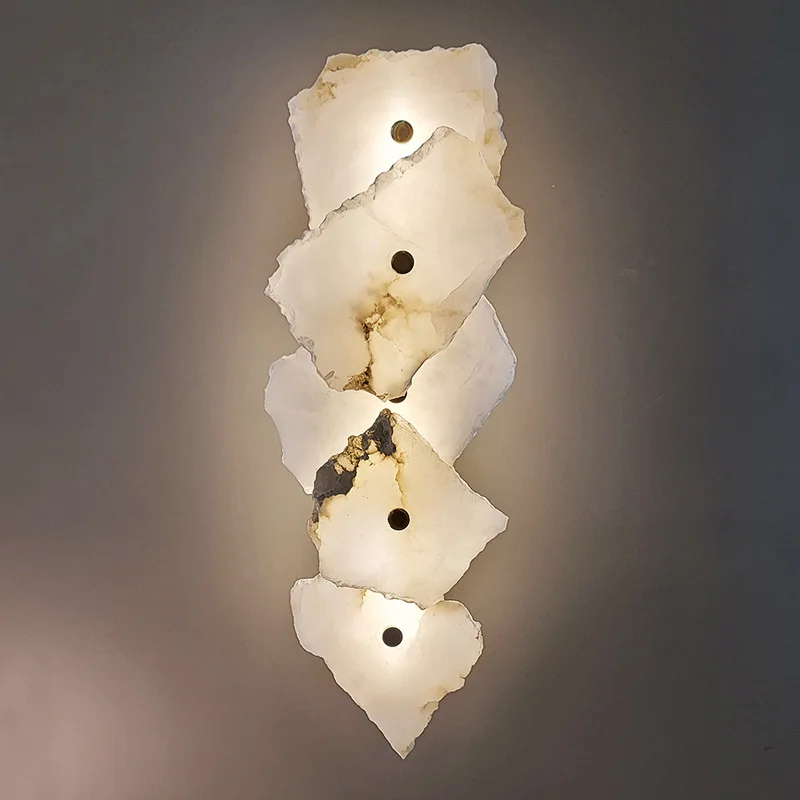 Simple Natural Marble LED Wall Lamp for Living Room TV Background Modern Aisle Corridor Bedroom Bedside Use Wall Mounted