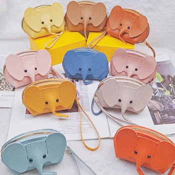 Cosmetic Lipstick Storage Bag New Bag Pendant Elephant PU Leather Zipper Wallet