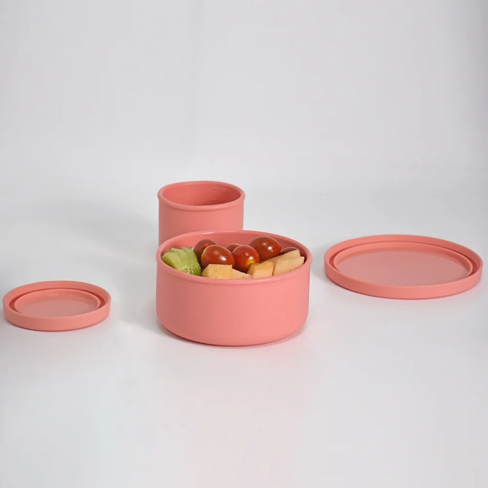 Manufacturer Direct Wholesale Children's Silicone Bento Lunch Boxes with Fresh-Keeper Covers Soup Boxes and Soup Cups details
