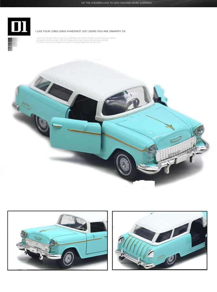 Alloy Pull Back Car Models Metal Diecasts Toy Vehicle 1:32 High Simulation Retro Vintage Car Toy Kid's Gift