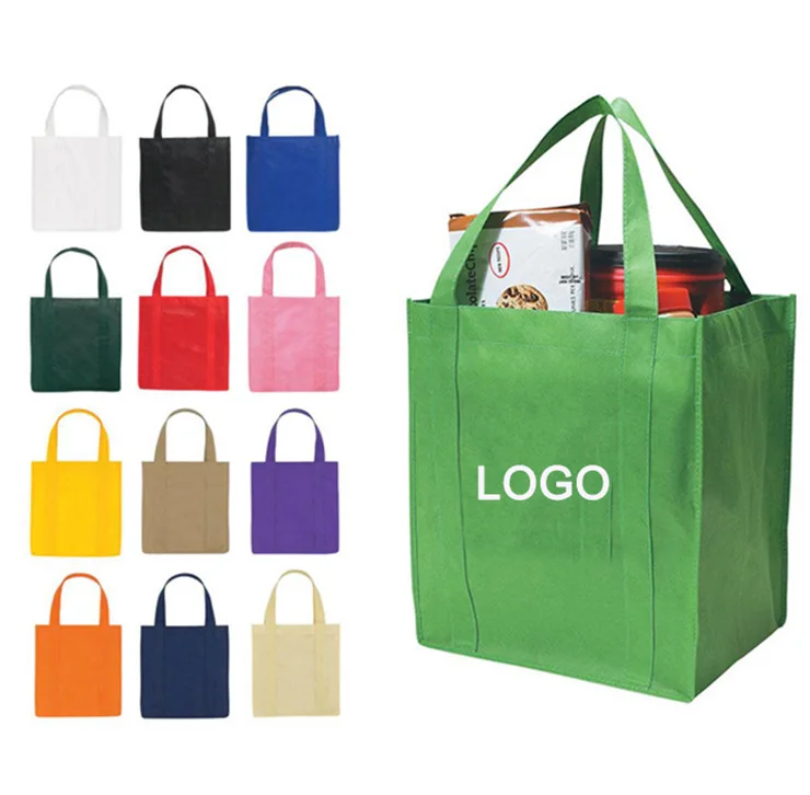 Custom Print Ecological Reusable Tote Bag Supermarket Grocery Promotion Shopping Non Woven Carry Fabric