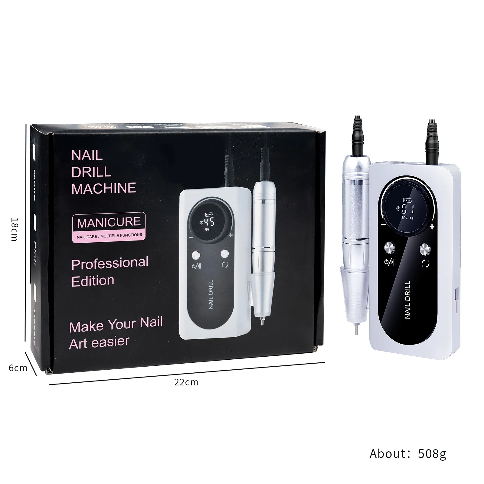 New Cross-border Professional Nail Unload v 2 Grinder 45000 Rpm Accumulator Portable Electric Nail Grinder