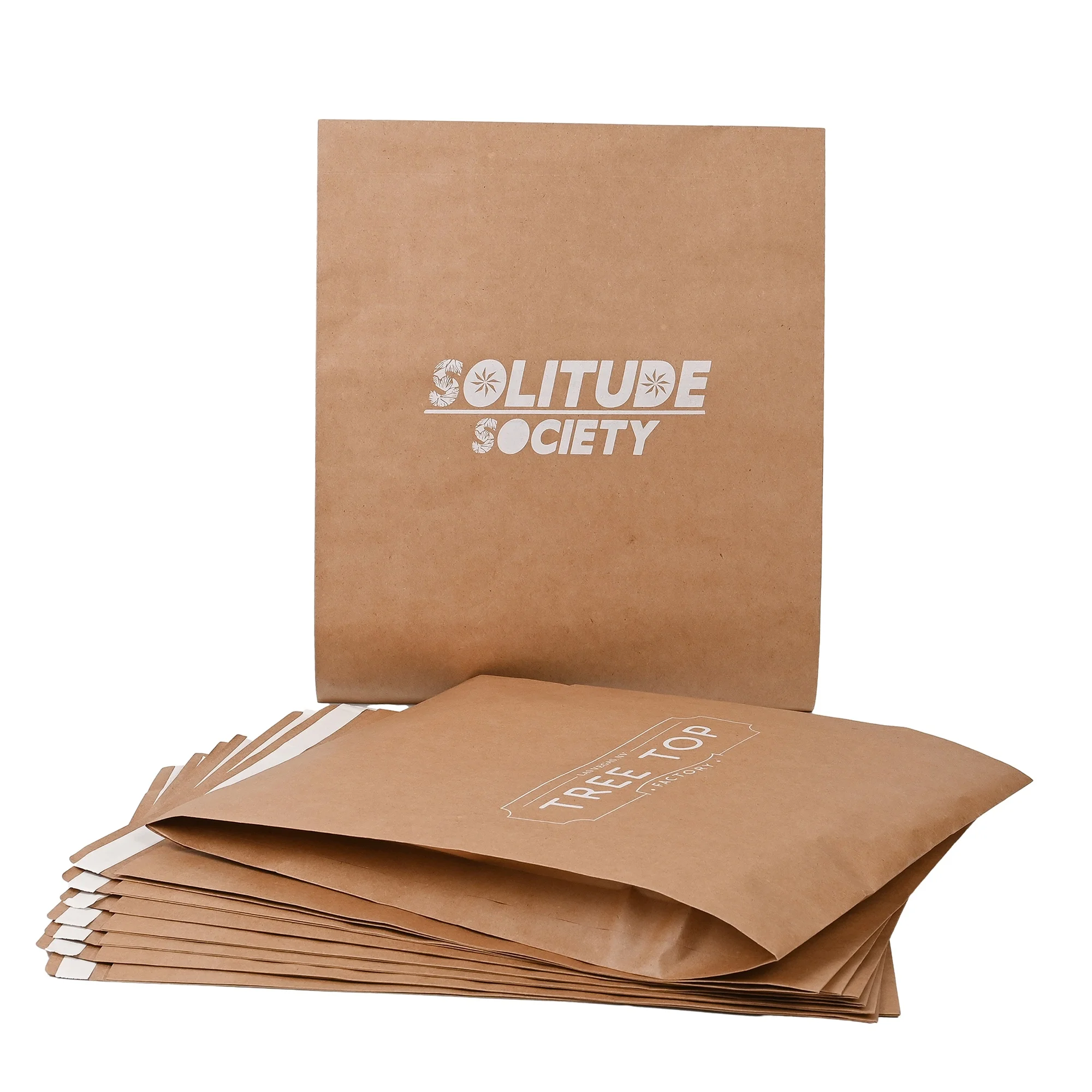 Custom white logo kraft mailer mailing bag clothing packaging courier bags kraft paper envelope for online shop shipping