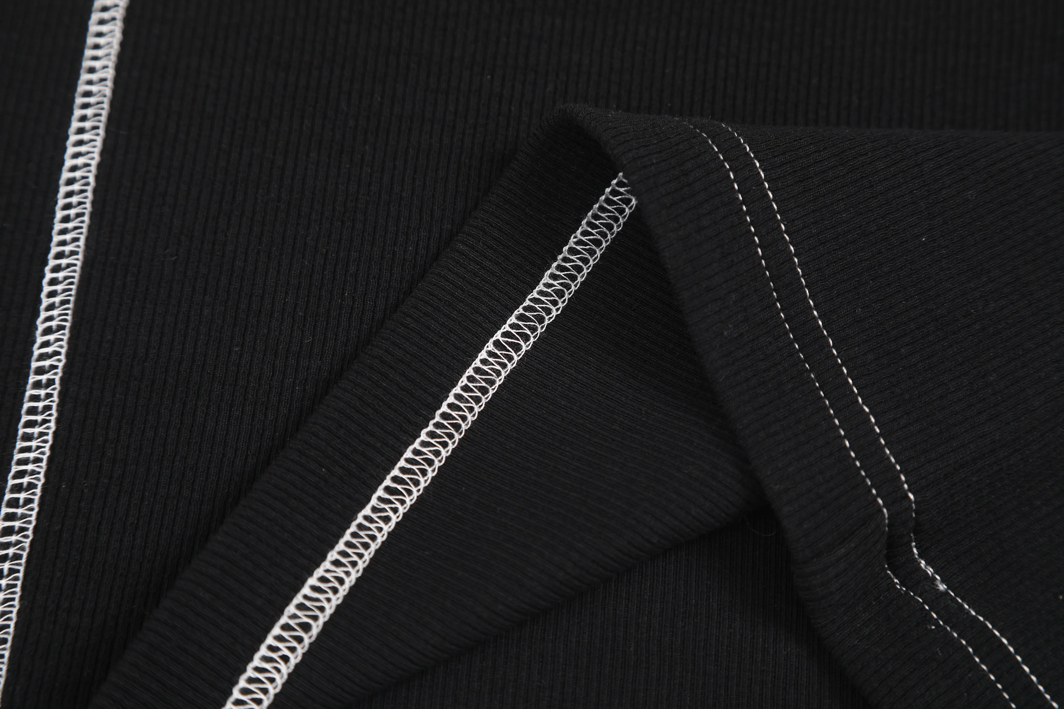 Women Clothing Ladies Rib Shirt Casual Spandex Soft Textile Crew Neck ...