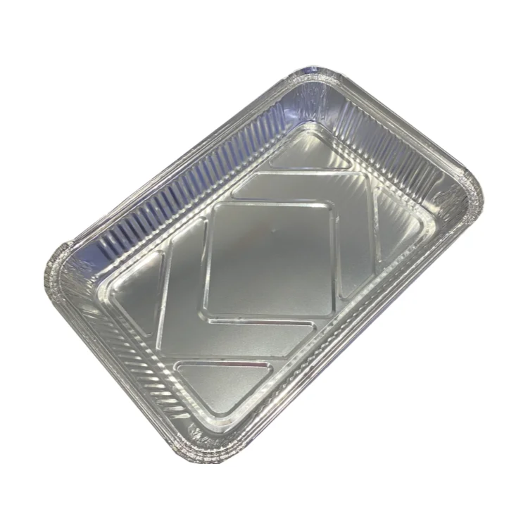 OEM Rectangular Foil Trays Disposable Aluminum Container For Restaurant