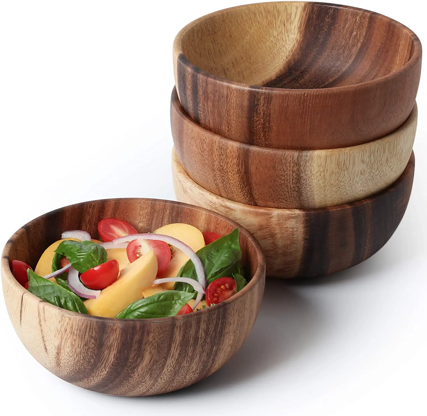 acacia wooden salad bowl 6.1inches set