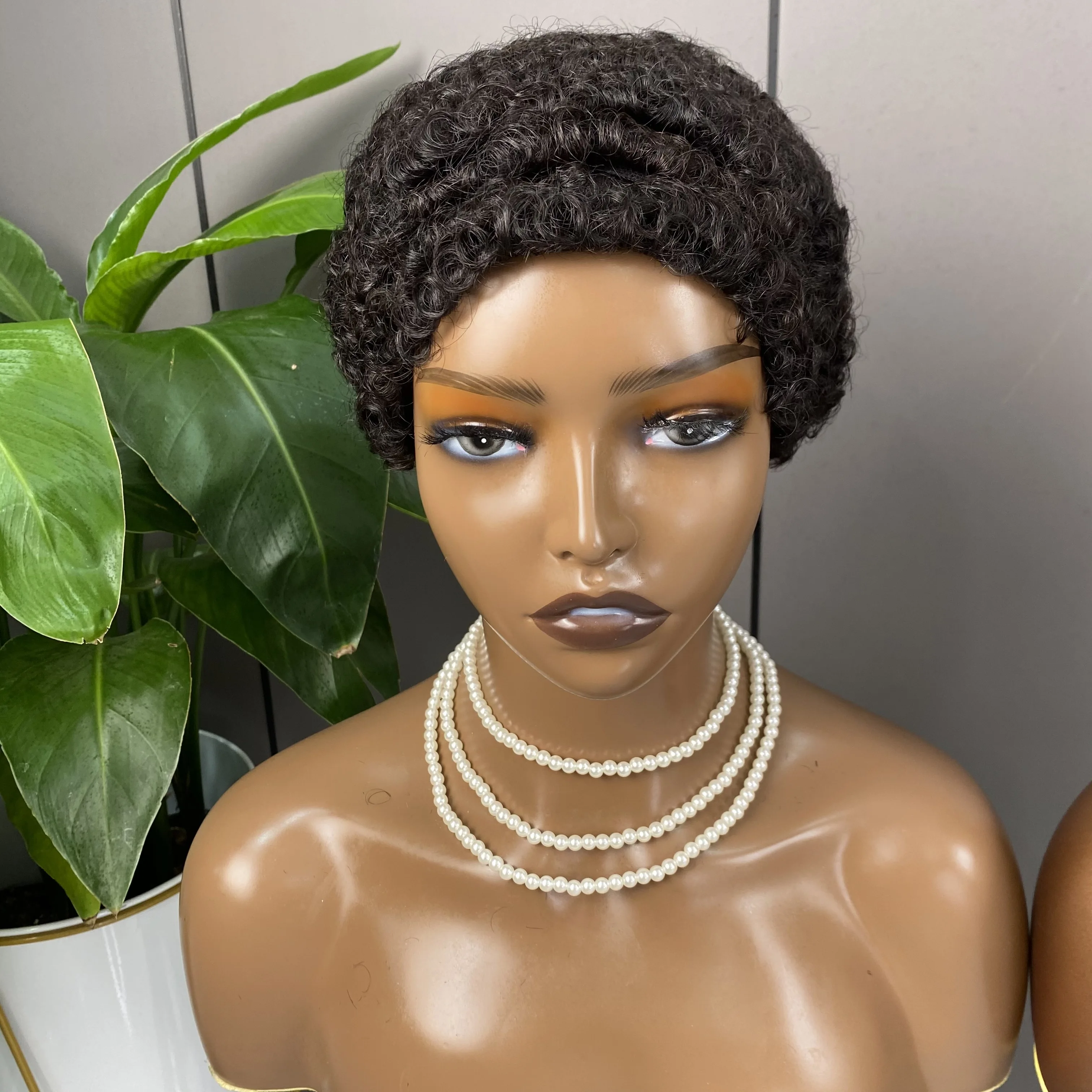 Short Curly Pixie Cut Wigs for Black Women - Brazilian Human 