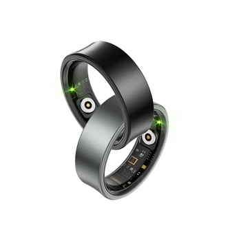 Comfortable Smart Pressure Measurement Silicone Titanium Ring Customisable Size App Control