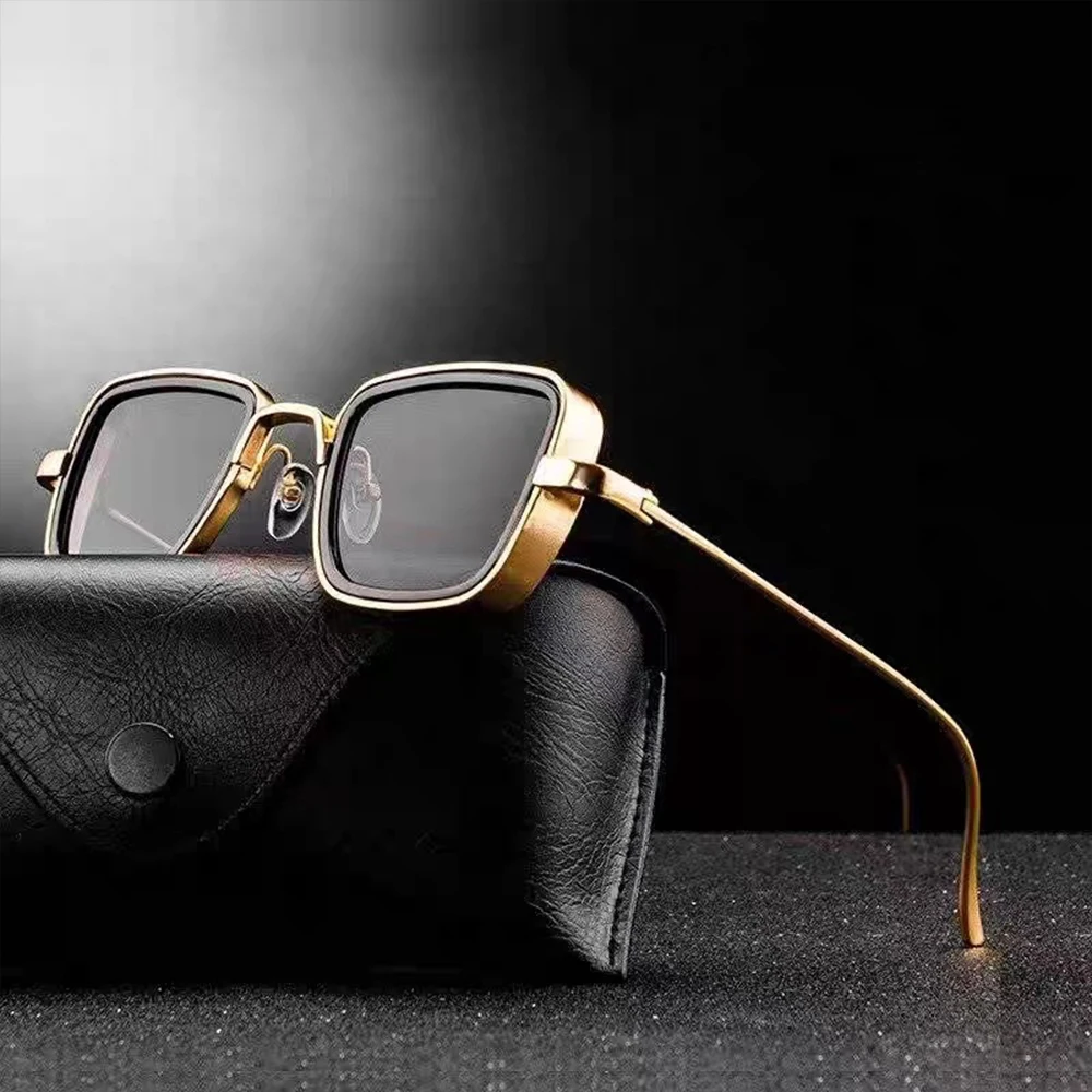 58157 Men Designer Fashion Uv 400 Ce Metal Luxury Retro Oversized square Sunglasses