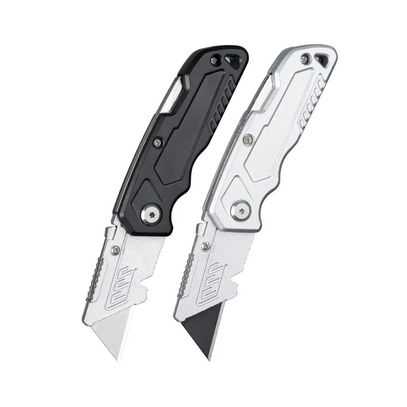 Heavy Duty Folding Utility Knife Replaceable Blade Box Cutter for Carton Opening Cable Stripping Household Repair OEM - view 1