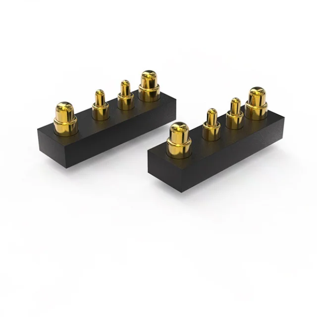 Custom OEM Right Angle Female and Male Brass Waterproof Pcb Battery Magnet Magnetic Cable Spring Probe Pogo 4 6 Pin Connector