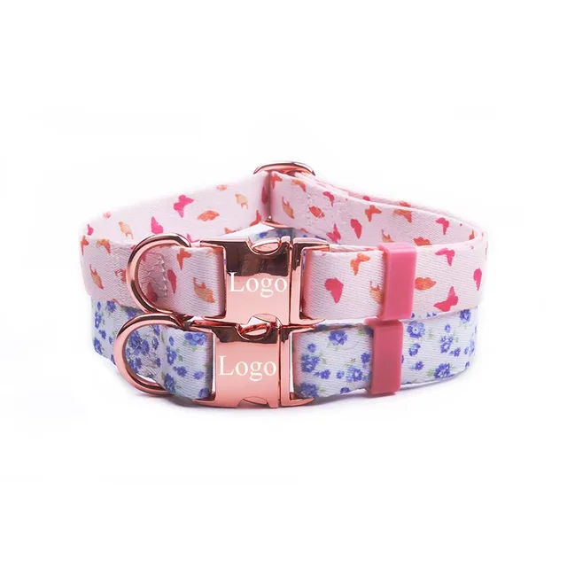 Dropshipping Wholesale Custom Dog Collar Metal Buckle Hardware Personalized Sublimation Gold Pet Dog Collar Manufacturer