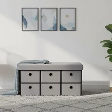 Customized Factory Wholesale New Storage Ottoman with Drawers Storage Ottoman Hot Long Bench with Drawers
