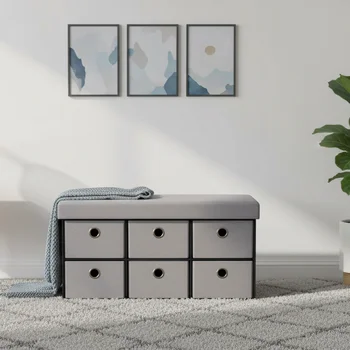 Customized Factory Wholesale New Storage Ottoman with Drawers Storage Ottoman Hot Long Bench with Drawers