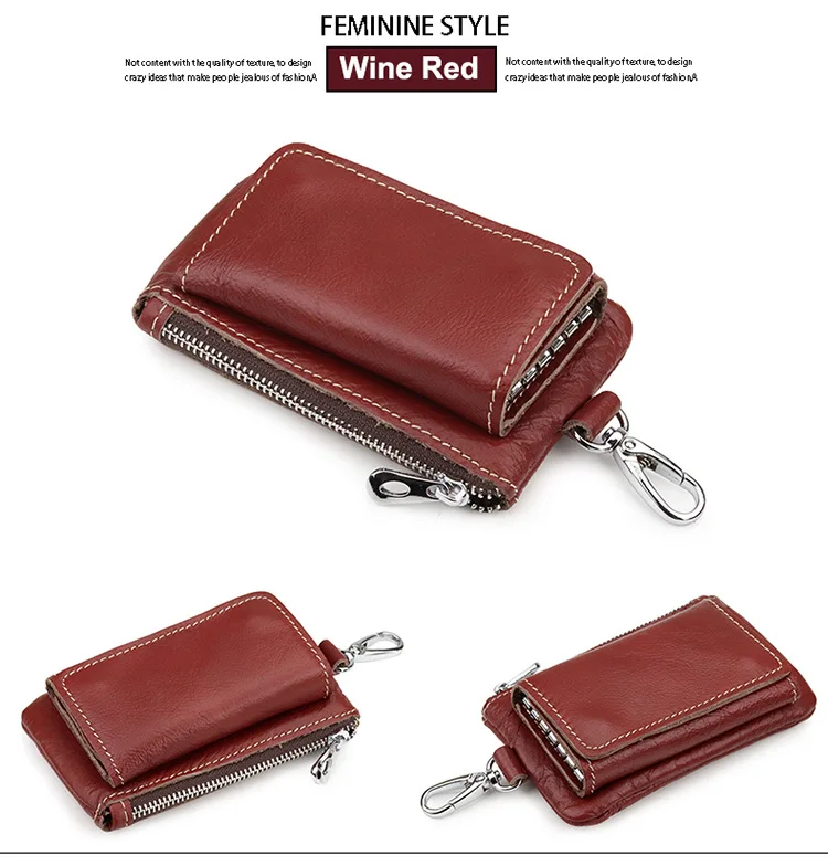 Genuine Leather Vintage Keys Wallet 2 In 1 Cards Holder Wallet For Men