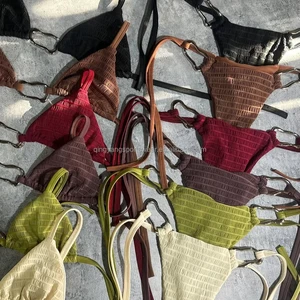 WomenTwo Pieces Bikini High Quality Design Solid Color  High Stretch Fabric Custom Logo Triangle Design