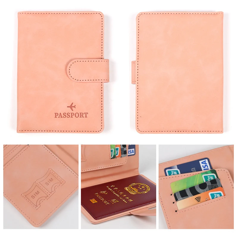 Leather Passport Holder Cover Case,Rfid Blocking Travel Wallet Passport