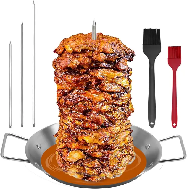 BBQ Barbecue Grilling Skewer Stainless Steel Vertical Pan Skewers With 8/10/12inch Roasting Sticks