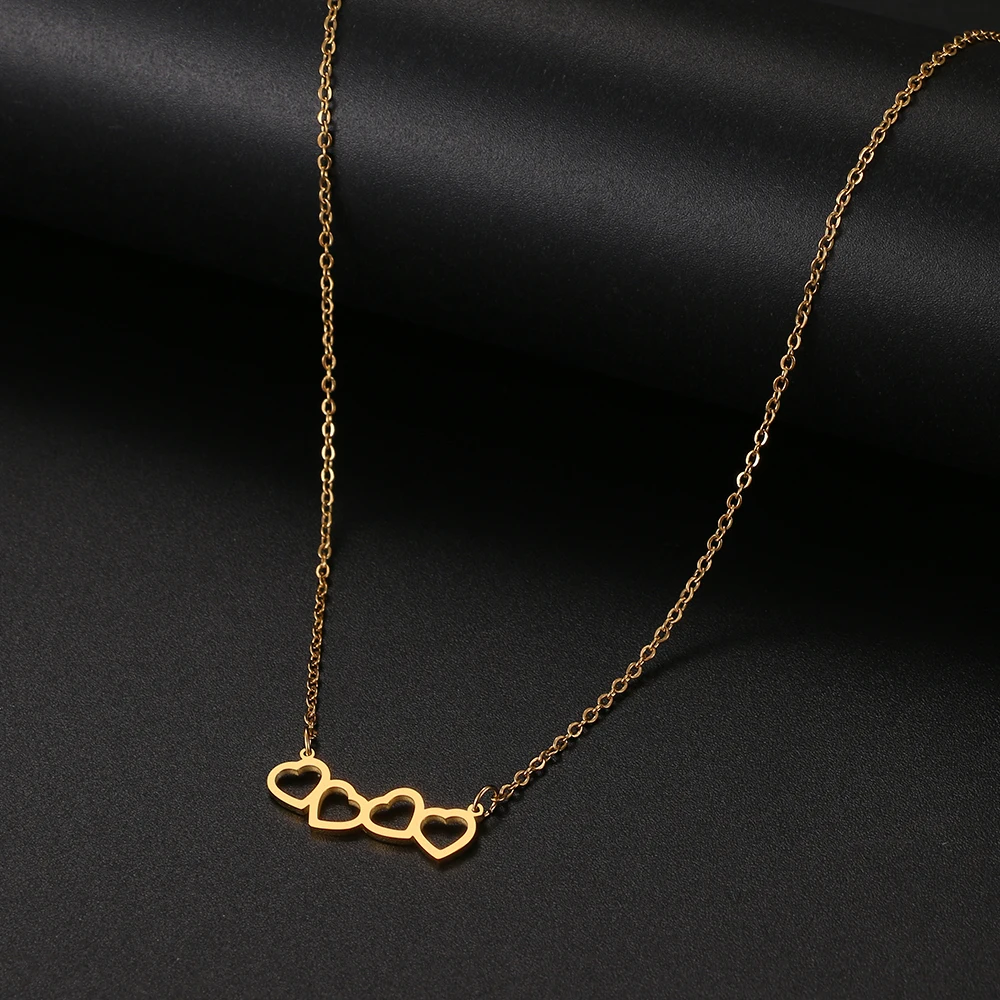 Wholesale Sweet Love Connection Heart Choker Necklace Statement Girlfriend  Gift Cute Gold Color Necklace Stainless Steel Jewelry From m.