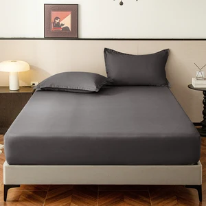 Bed Cover 3pcs Fitted Sheet Set Microfiber Bed Sheet Deep Bottom Pocket Soft Shrinkage