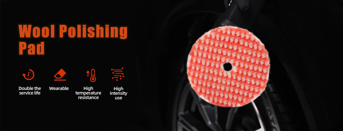 SPTA 6 Inch 1Pc V2.0 Ultra Coarse Short Wool Polishing Pad RO/DA Polisher Buffing Pad for Car Polisher Remove 1500# Sanding Mark