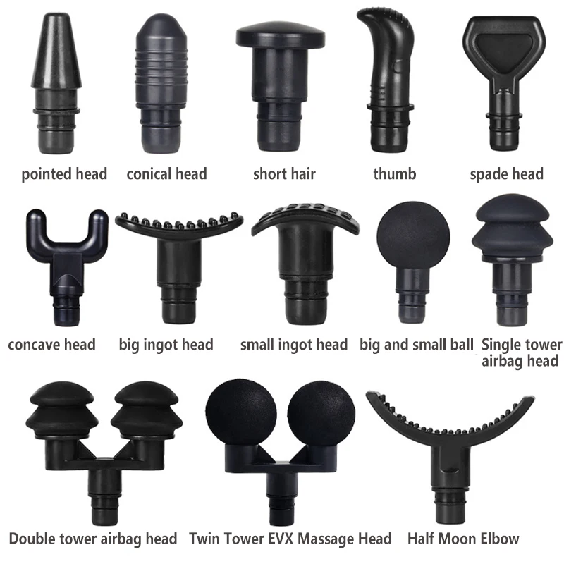 Replaceable Massage Gun Head Attachment  Plug and Play Fascia Gun Deep Tissue Vibration Heated Massage Head for Massage Gun