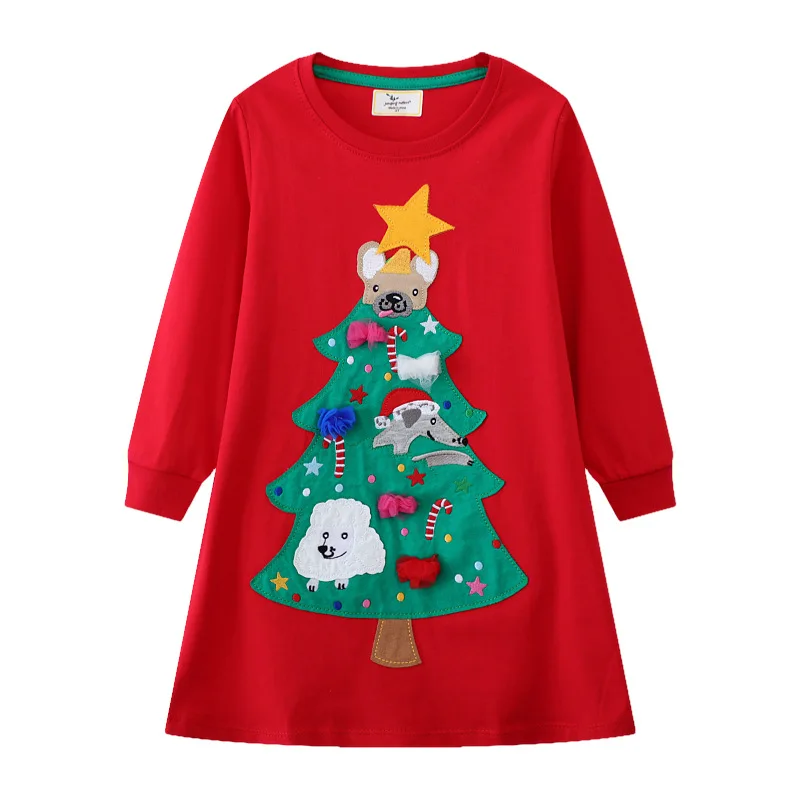 Girls Christmas Dress Christmas Dress Embroidered Children's Long