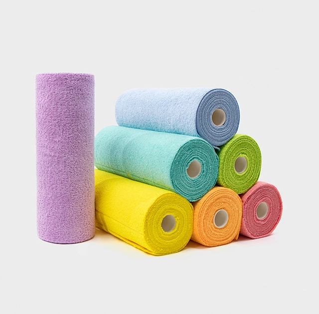 microfiber  30x30 180GSM 20pcs in a roll Point Break Cloths cleaning cloth roll