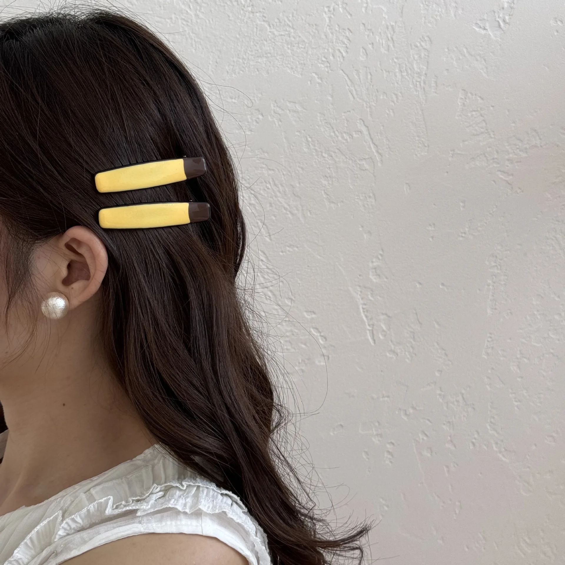 Korean Style Vintage Color Rectangle Plastic Hair Clips Hot Sell