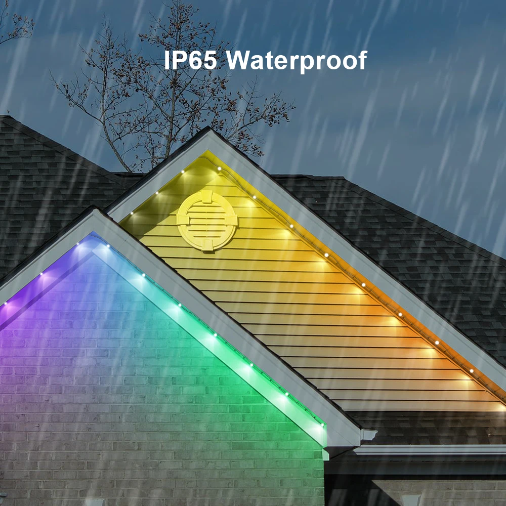 App Control 16 Million Colors House Edge Decorations Lighting Outdoor Rainbow Lights Eaves String Lights
