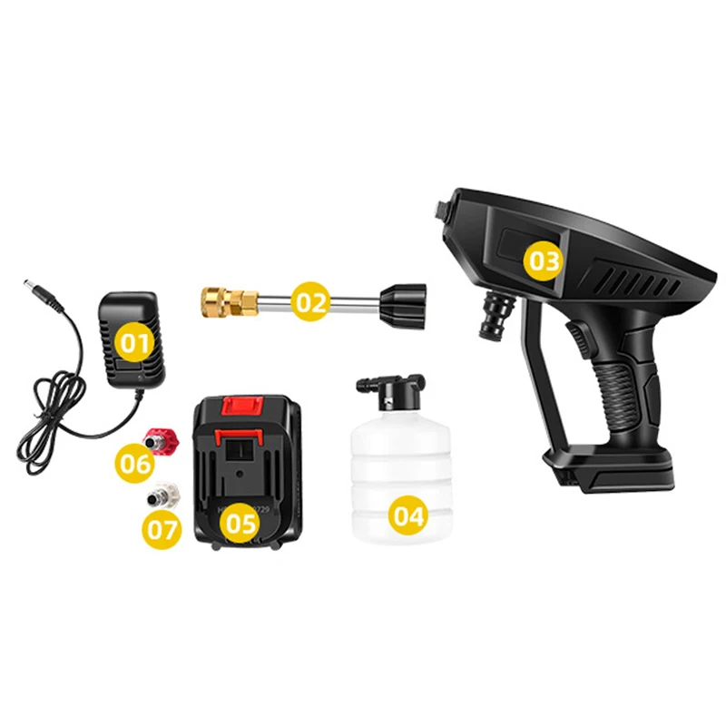 Автомобильная стиральная машина, водяной пистолет-распылитель, мойка автомобиля с беспроводной литиевой батареей, портативный насос высокого давления, мойка автомобиля