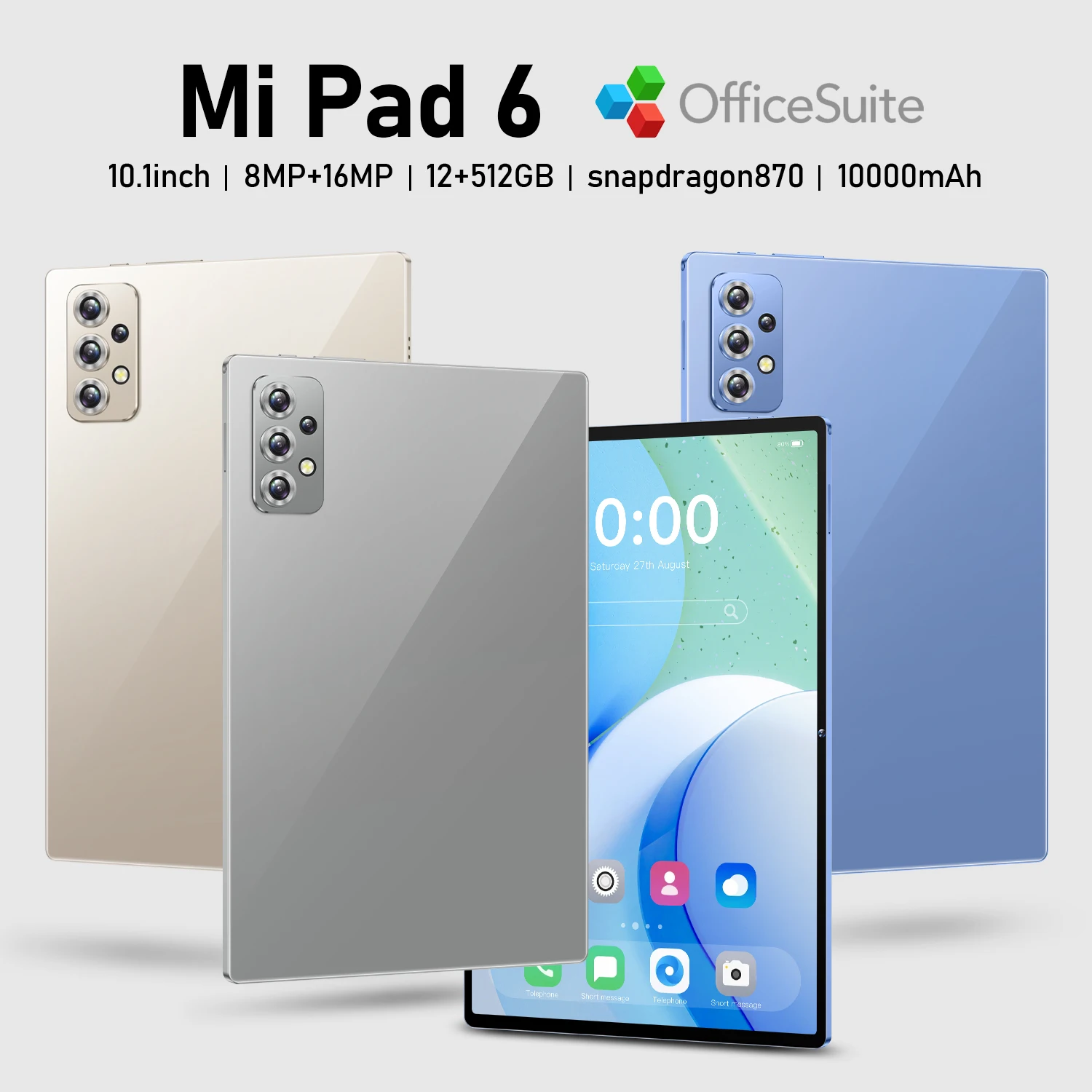 5g 16GB + 512GB Mipad6 Pro Call Dual Sim Cards Tablet for Adult 