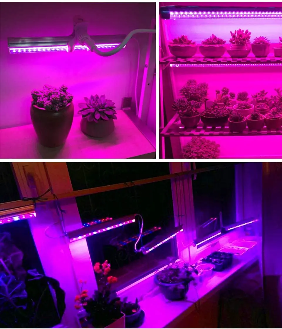 T5 LEDグロウライトバー 2ft 24W フルスペクトル 植物成長ランプ