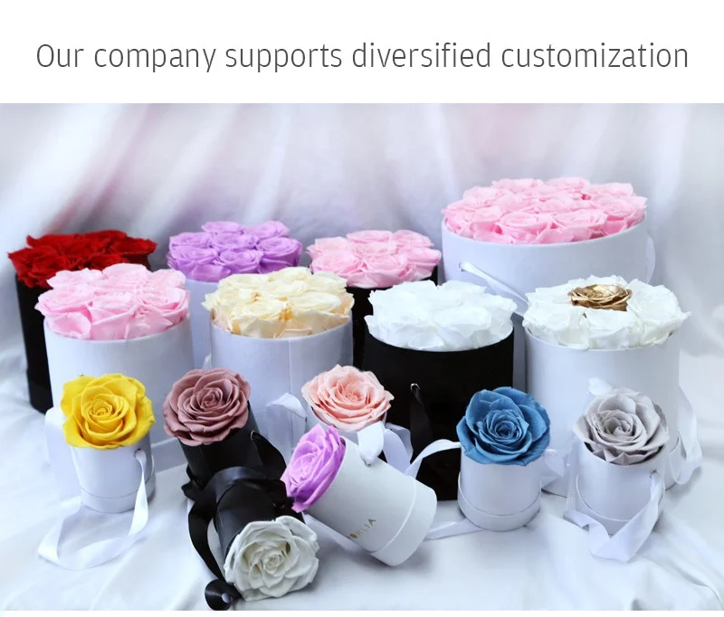 Large Size Everlasting Flower Box Evil Eye Rose Arrangement Customized