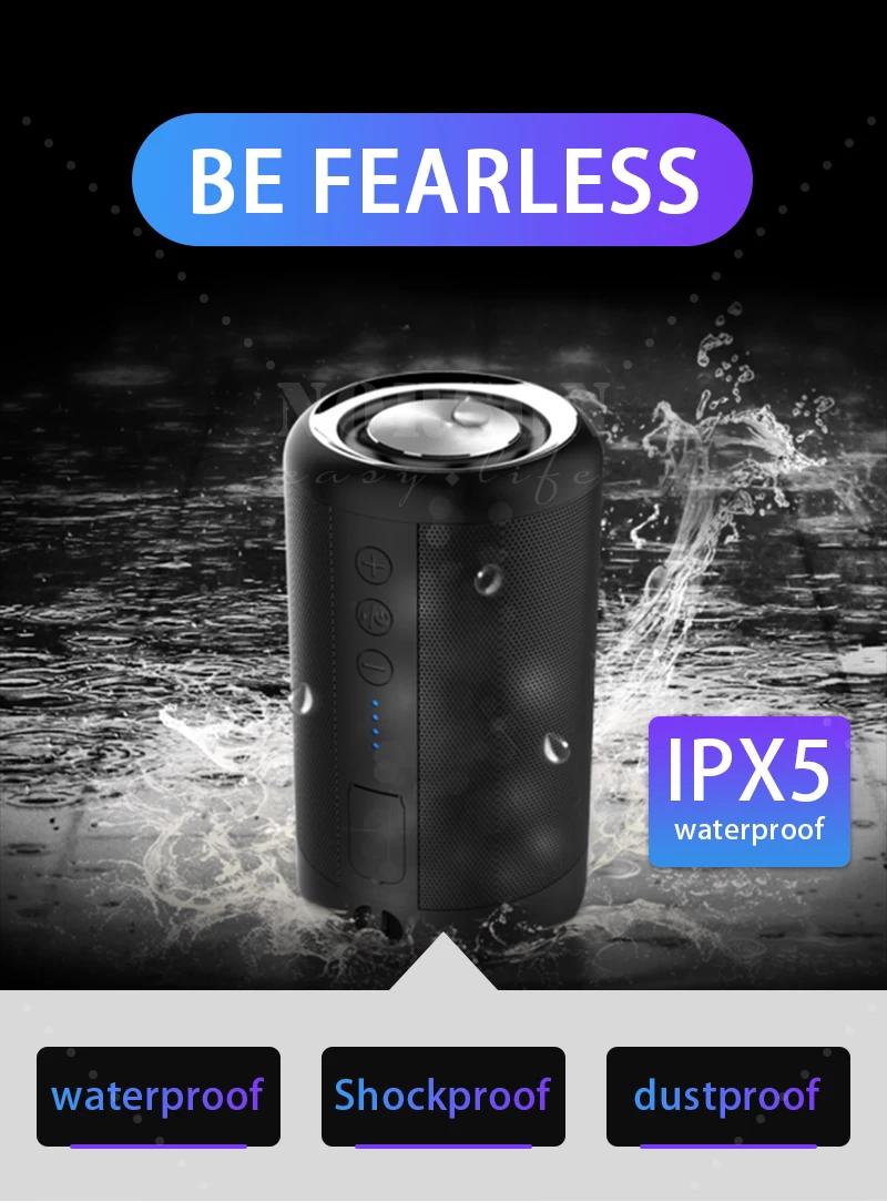 Wholesale Portable Bass Woofer Stereo Sound Speaker Box Mini Shower Waterproof Bluetooth Speaker - ANKUX.COM