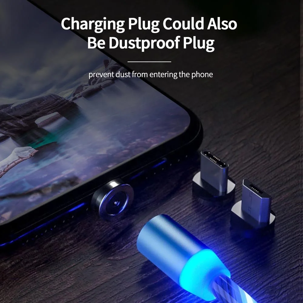 Высокое качество светодиодный мобильного телефона 3 в 1 USB-C Тип C Micro USB с магнитными разъемами C кабель для быстрой зарядки USB Type-C