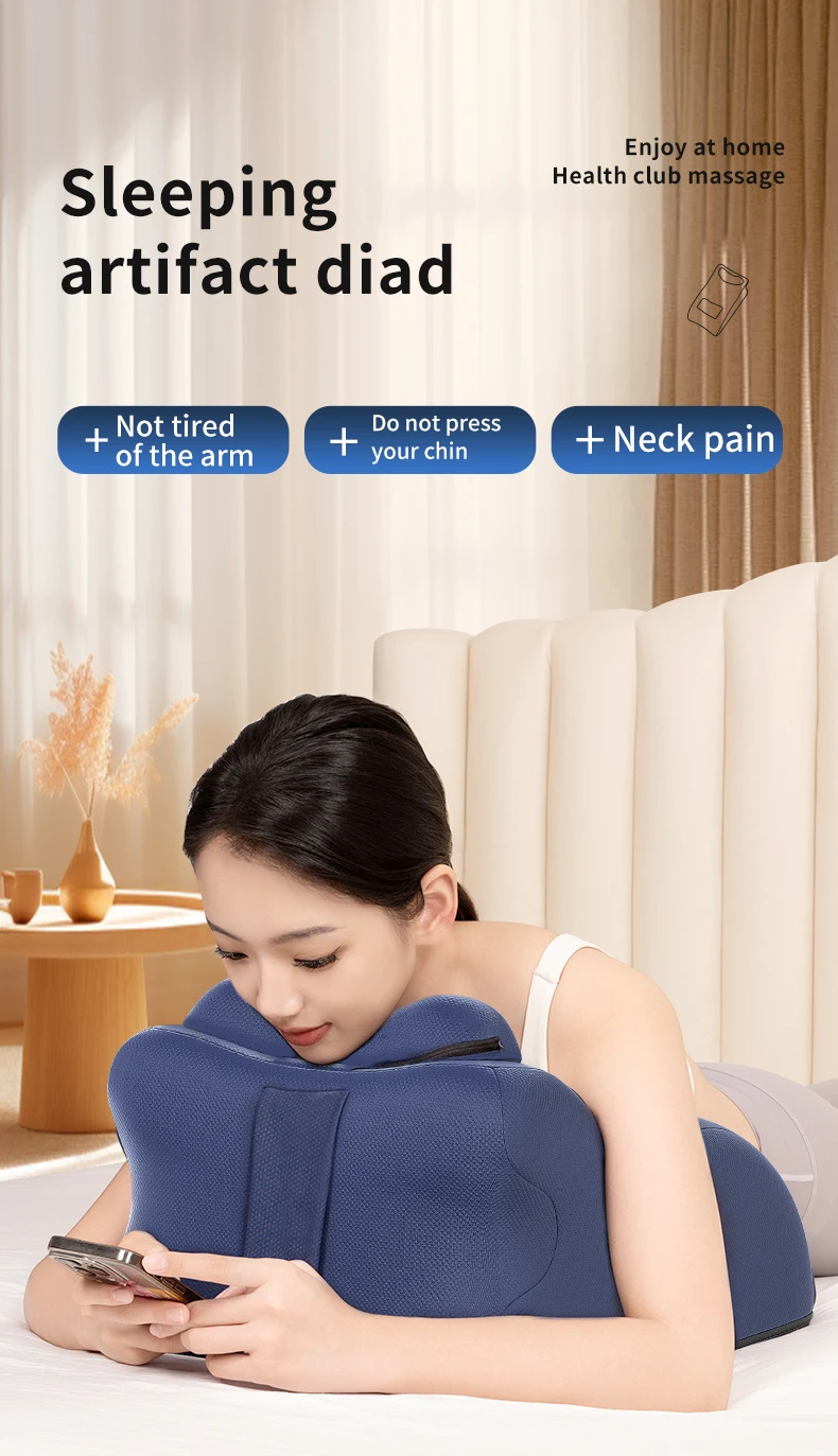 Neck Massage Pillow for Lying on Stomach Cushion for Lying Down and Playing with Mobile Phone Sleep Pillow for Lying on Stomach